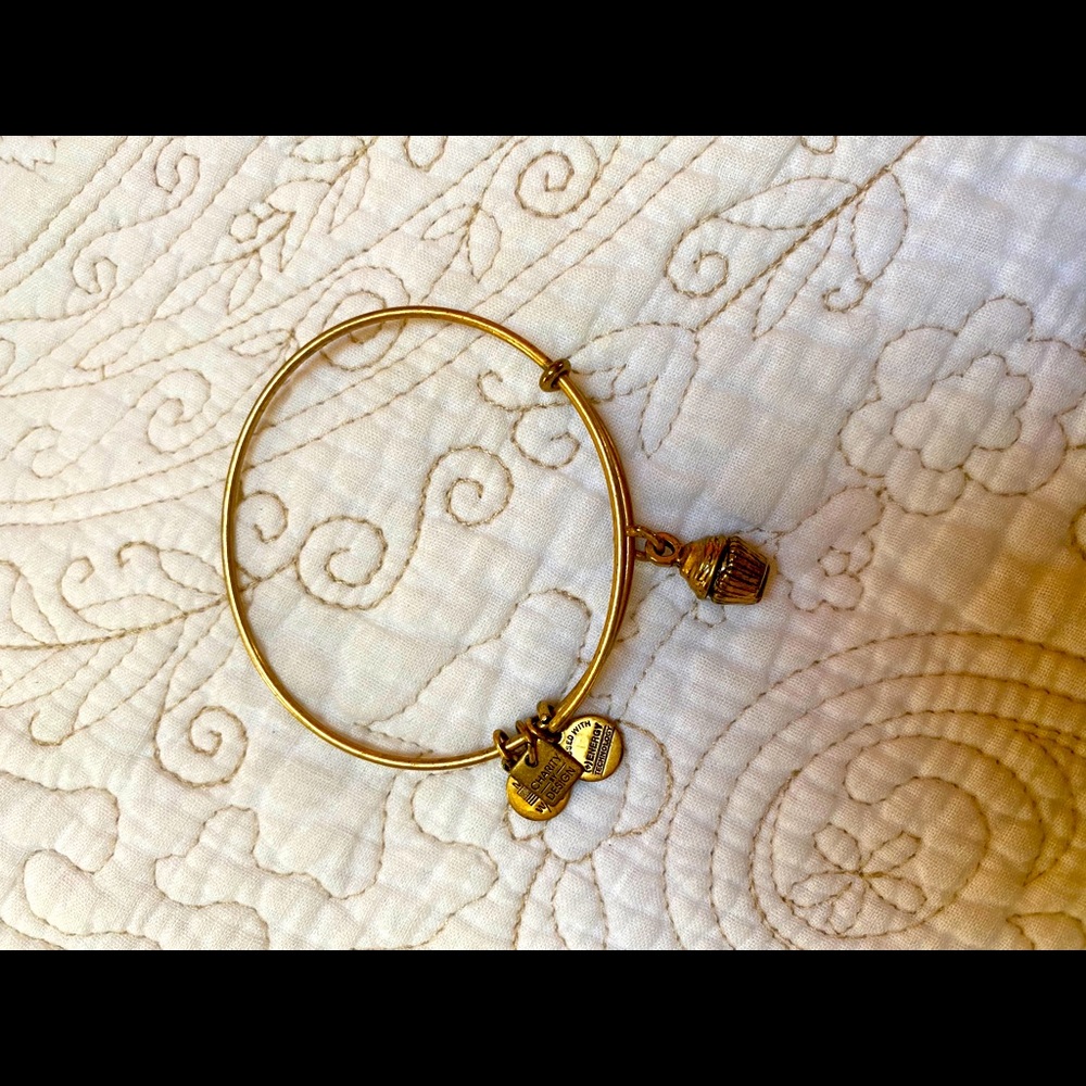 ALEX AND ANI Gold Tone Cupcake Charm Bracelet